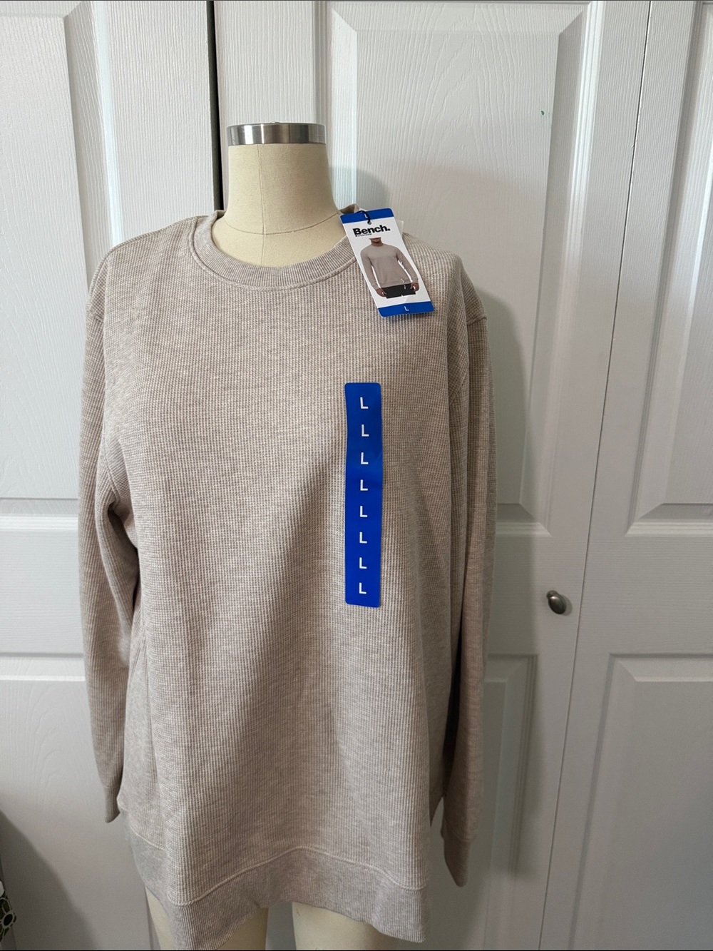 Bench Tan Waffle Knit Crewneck Sweatshirt